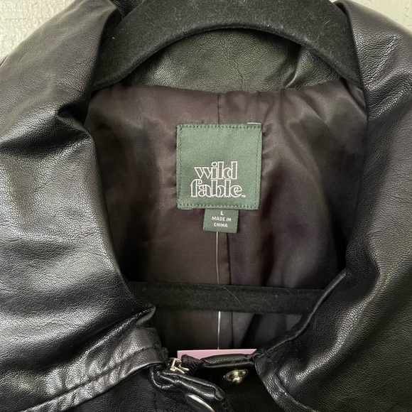 Wild fable Women's Faux Leather Bomber Jacket - Picture 3 of 4